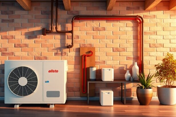 Levegő hőszivattyú modern otthoni fűtési rendszer