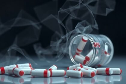 Kapszulák szétszórva egy üvegben, amely a speed-ra utalhat