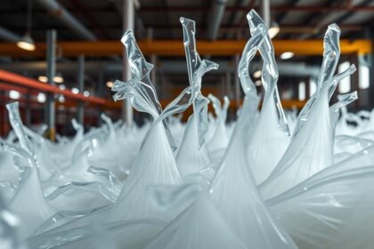 Üvegszálak az iparban, melyek potenciális egészségügyi kockázatokat rejtenek.