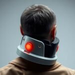 Szürke háttér előtt álló férfi Schanz-gallérban