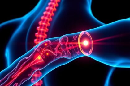 Lágylézer terápia ábrázolva a fájdalomcsillapítás érdekében