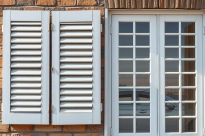 Alumínium redőny világos falon, esztétikus és tartós megoldás.