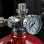 Gázreduktor nyomásmérővel gázpalackon, biztonságos gázellátásért