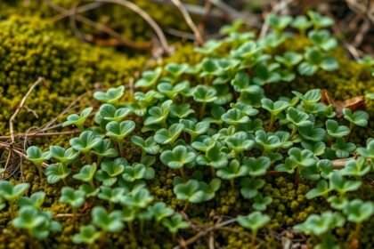 Zöld növények és moha a természetben, bőrápolás inspiráció