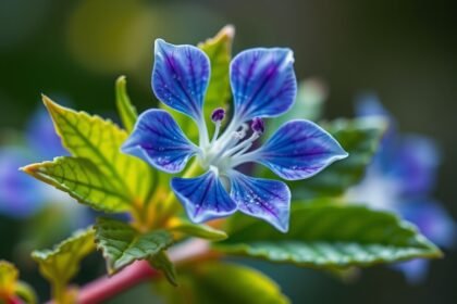 Élénk kék virág, amely a természetes egészség szimbóluma.