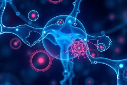 Molekuláris struktúrák ábrázolása, amelyek az Inofolic működését szimbolizálják.