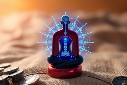 Mágneses terápia és egészséges gyógyulás ikonikus ábrázolása