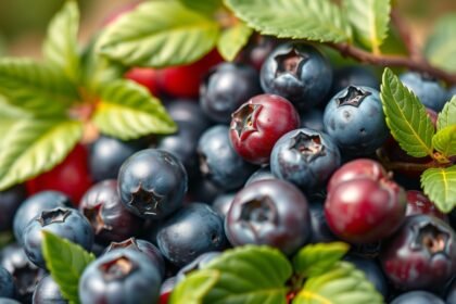 Friss áfonya levelekkel, a máj egészség támogatásáért.