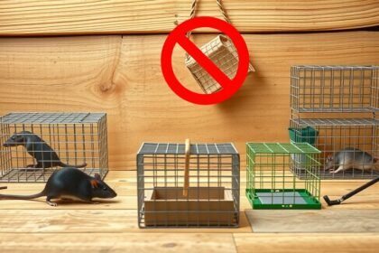 Különböző egérfogók otthoni használatra, hegyezett vonalban.