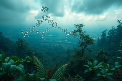 Amitráz molekula a környezeti háttér előtt