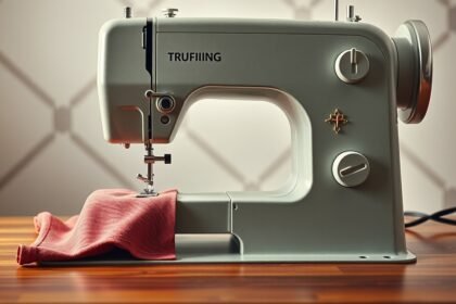 Varrógép és anyag kezdőknek készült varráshoz.