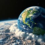 Földi táj a világűrből, bemutatva a környezeti változásokat.