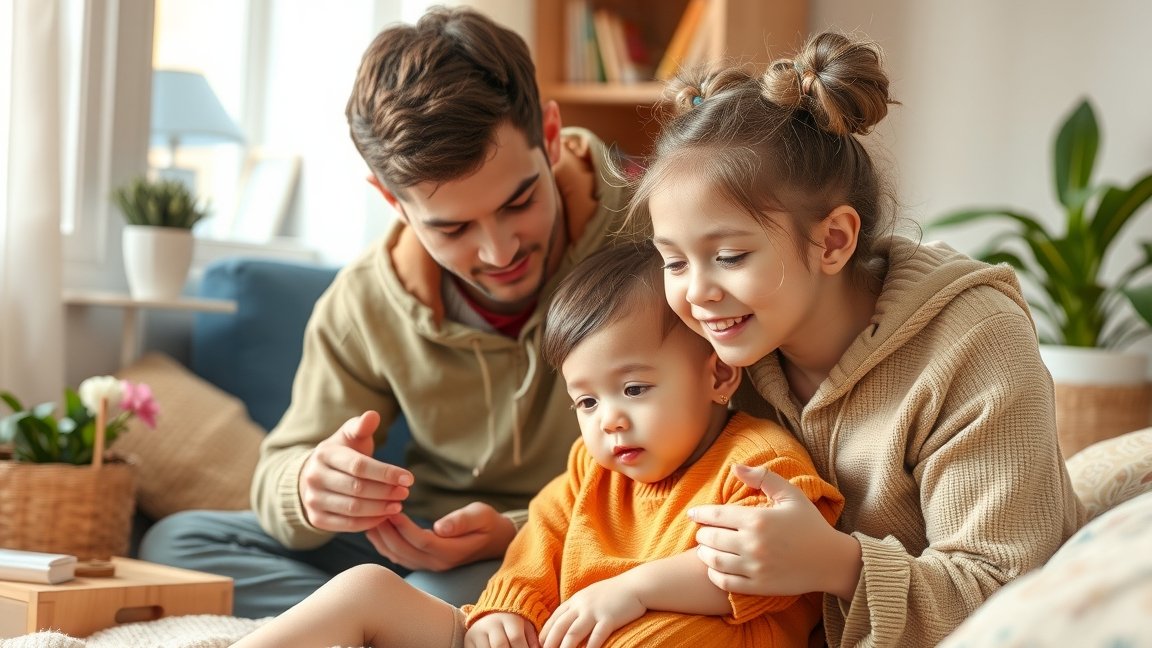 Gyermekek szüleikkel, akik segítik fejlődésüket és kibontakozásukat.