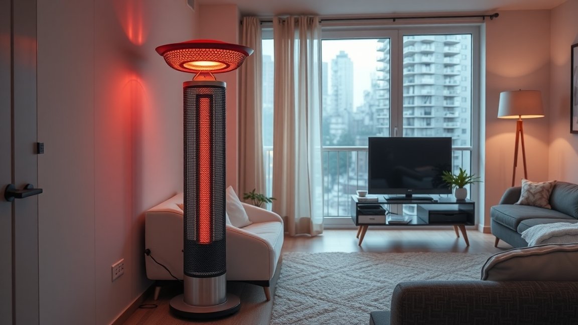 Modern halogén hősugárzó otthoni fűtéshez