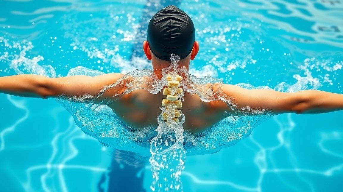 Hátúszás a medencében, gerincfájdalom megelőzésére