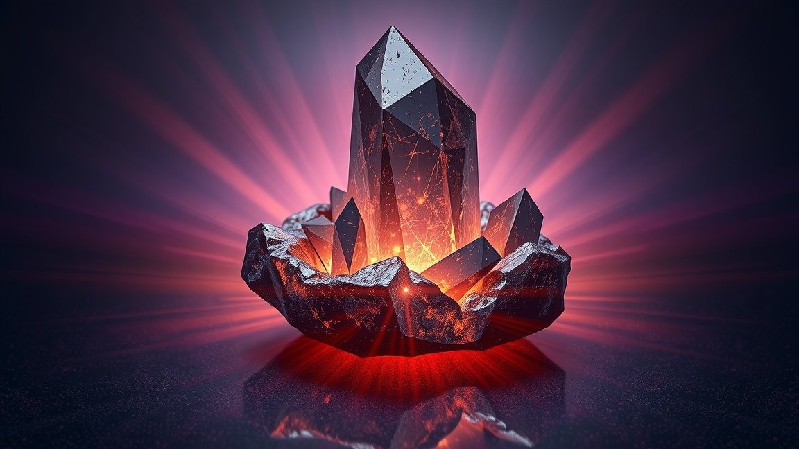 Hematit kristály fénylő energia