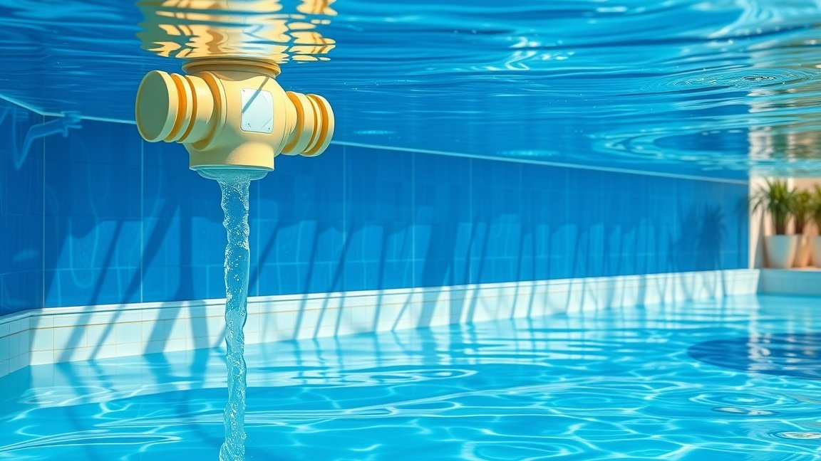 A medence vízforgató rendszere, amely biztosítja a tiszta vizet.