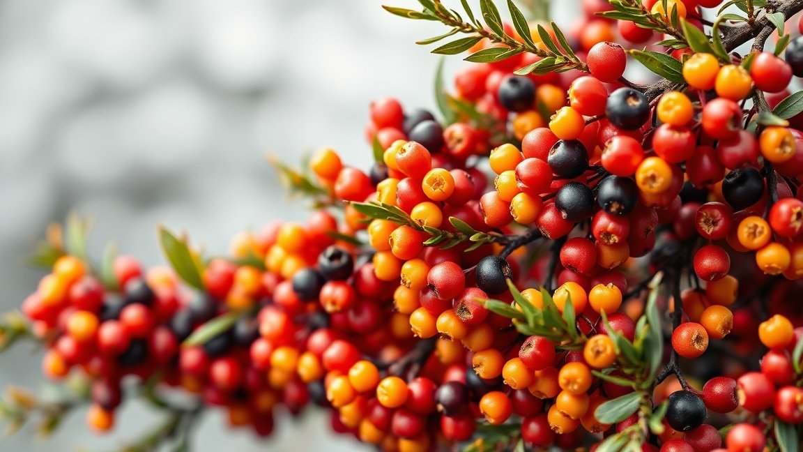 Homoktövis bogyók, természetes vitaminforrás az immunrendszer támogatására.