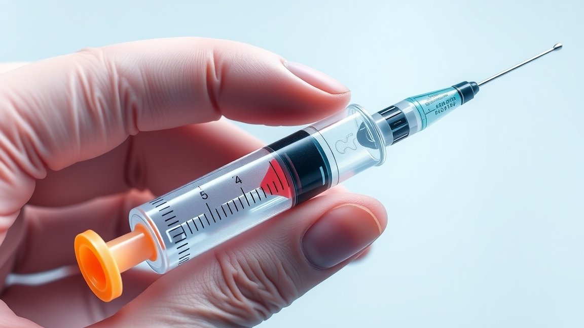 Injekciós fecskendő használat közben, lépésről lépésre útmutató