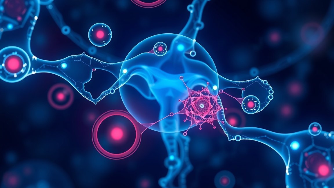 Molekuláris struktúrák ábrázolása, amelyek az Inofolic működését szimbolizálják.