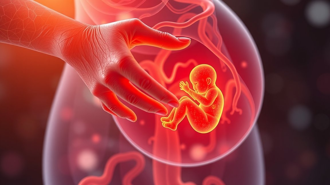 Kép a terhességről és az inzulinrezisztenciáról, anya és magzat kapcsolatáról.