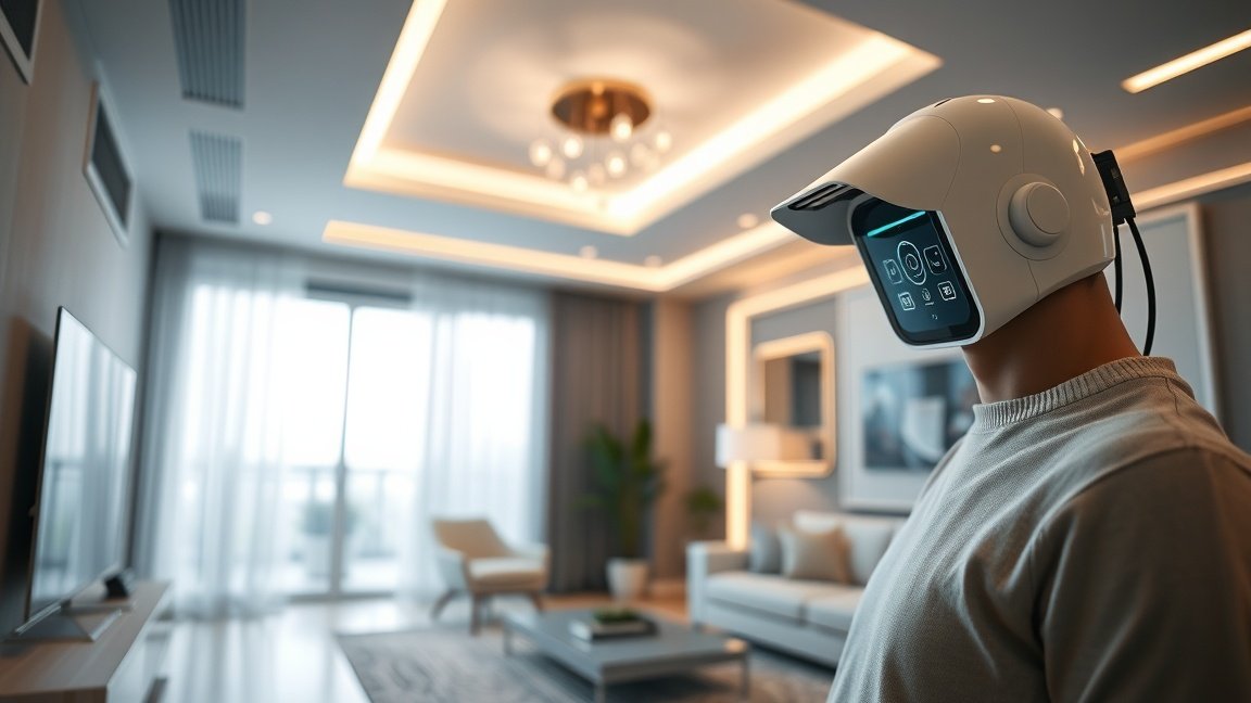 Okos eszköz használata egy modern intelligens otthonban