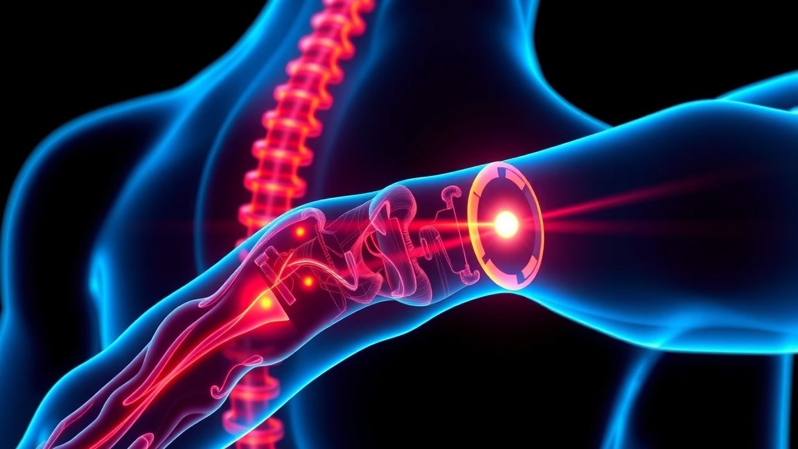 Lágylézer terápia ábrázolva a fájdalomcsillapítás érdekében