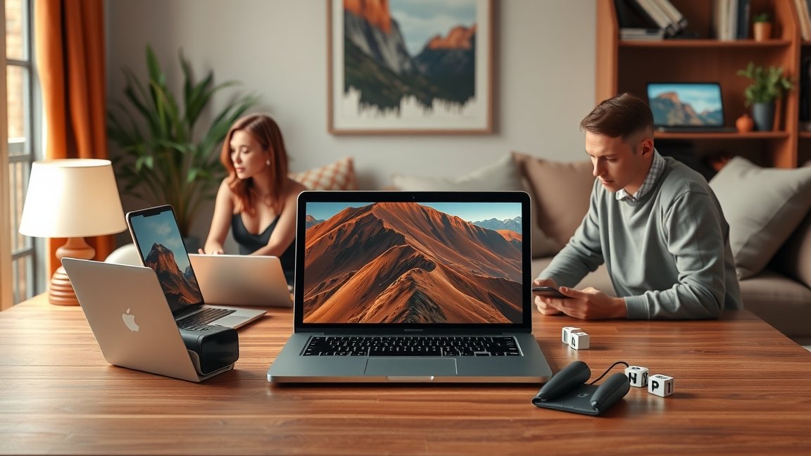 Két laptop egy faasztalon, munka és tanulás közben. Hordozható technológia.