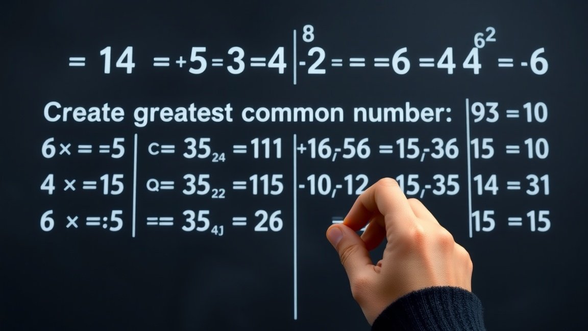 Matematikai egyenletek legnagyobb közös osztó meghatározásához.