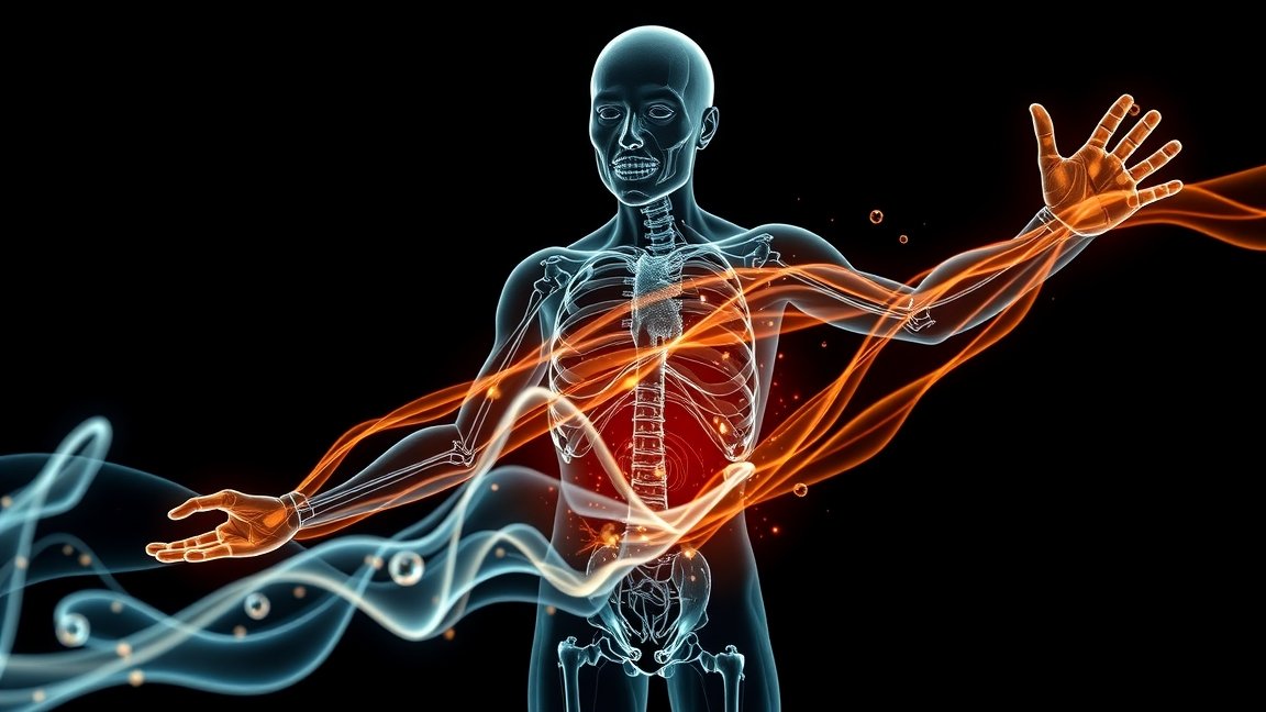 Az emberi test ábrázolása energiával és vitalitással