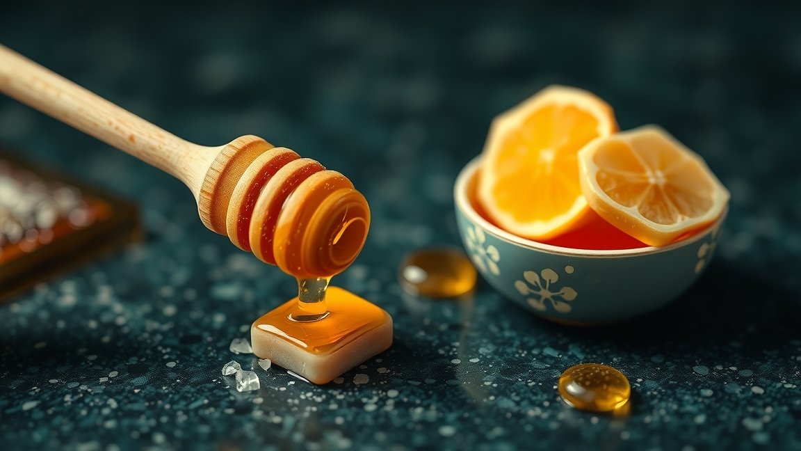 Méz és citrom bőrápolás céljából, természetes hidratálás.