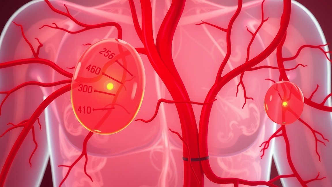 Szív- és érrendszeri illusztráció vérnyomásmérővel