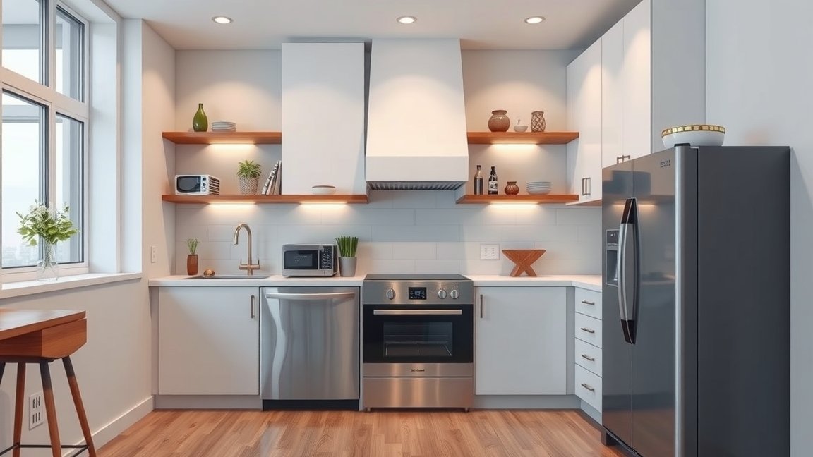 Modern konyha vízlágyító berendezéssel