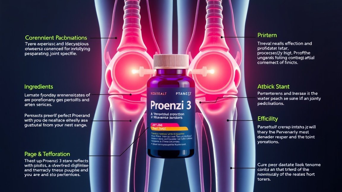 Proenzi 3 ízületi táplálékkiegészítő, összetevőkkel és hatásokkal.