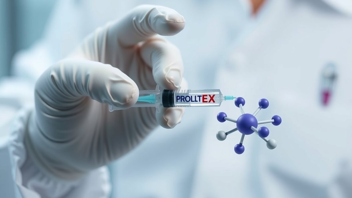 Prolutex injekció és molekula a laboratóriumban