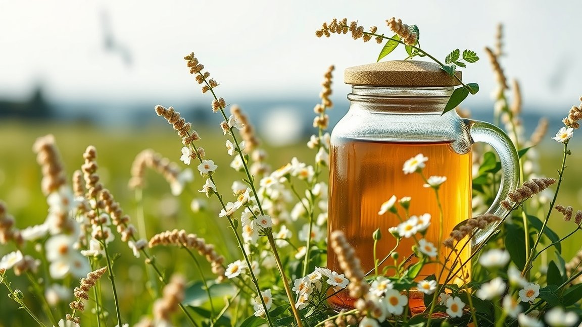 Réti legyezőfű tea friss virágokkal