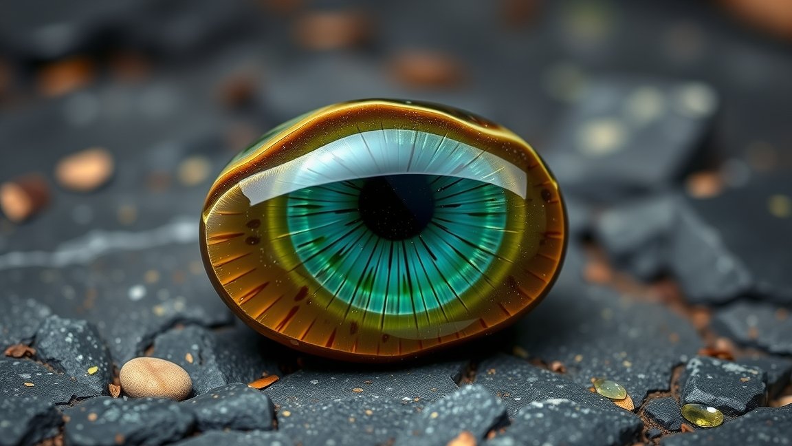 Sólyomszem ásvány egy gyönyörű, szem alakú formában.