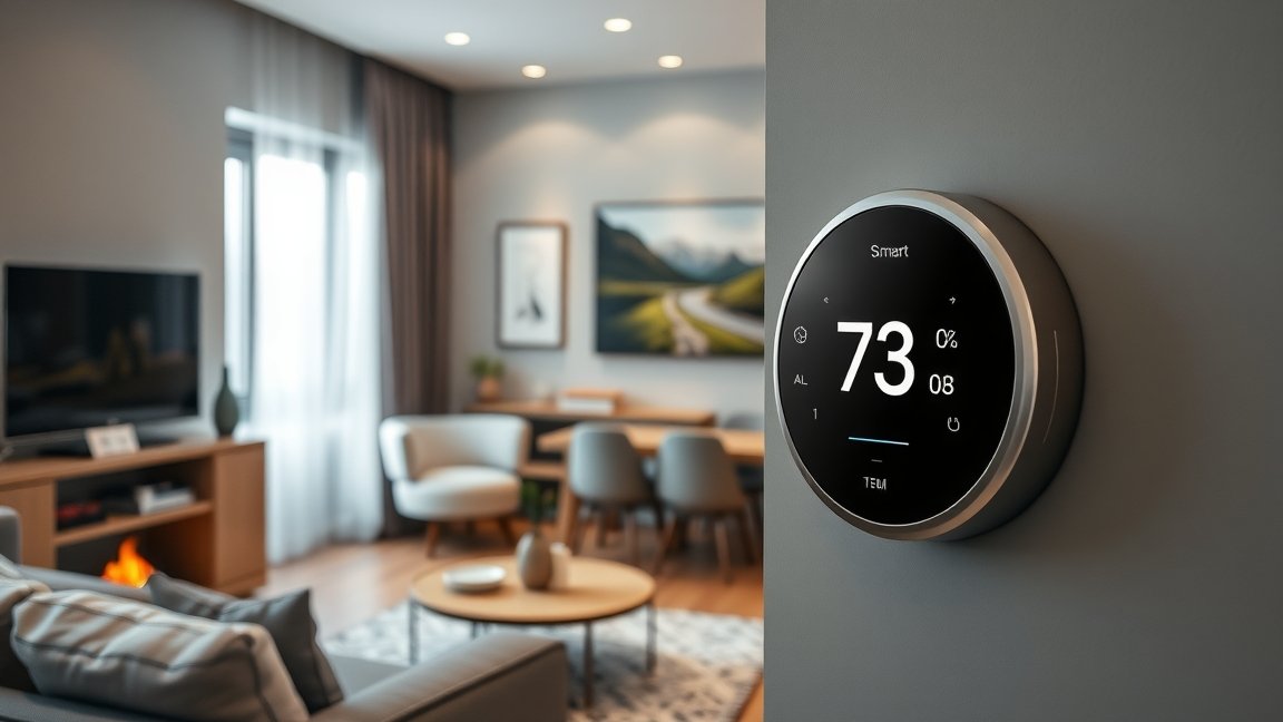 Modern vezeték nélküli okos termosztát otthoni fűtéshez