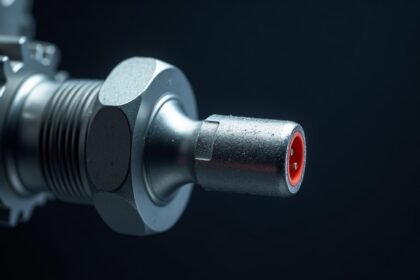 A vezérműtengely jeladó közelről, modern motorral kapcsolatos alkatrész