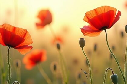 Fekete mák virágok a napfényben, természetes olaj