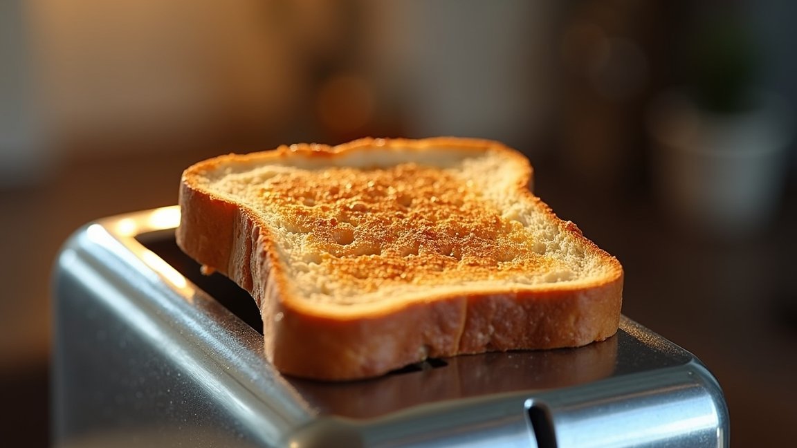 Ropogós pirítós egy elektromos kenyérpirítóban