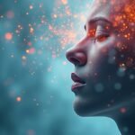 Egy nő profilja, aki a fehér zaj hatásait érzékeli.