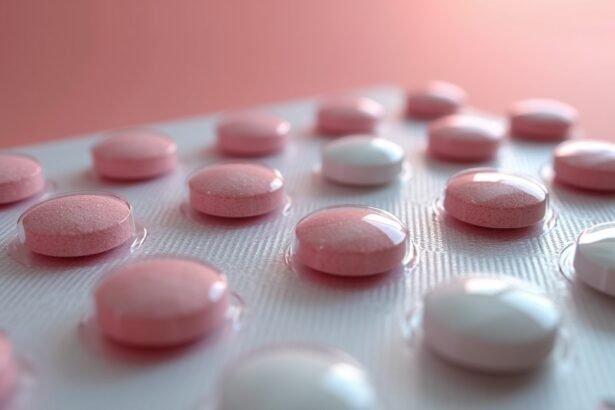 Rózsaszín és fehér tabletták egy blisztercsomagolásban.